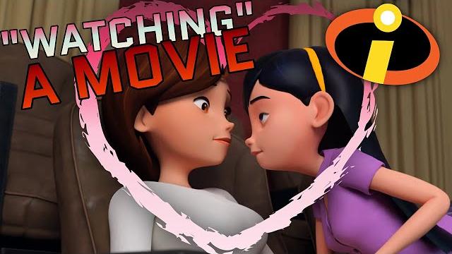 The incredibles ladies watch a movie The incredibles ladies watch a movie