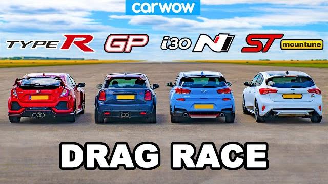 Civic type r v mini gp v i30 n v focus st - drag race Civic type r v mini gp v i30 n v focus st - drag race