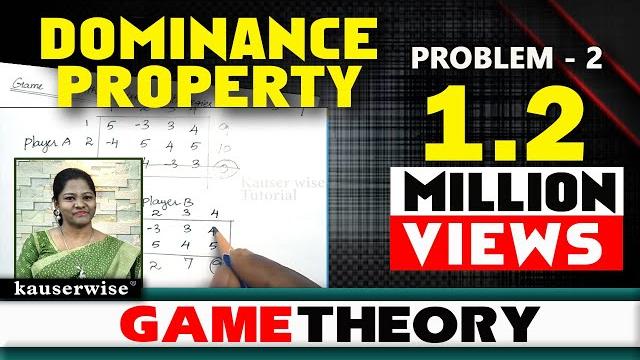 Game theory #2||dominance property||pure & mixed strategy||in operations research||by kauserwise Game theory #2||dominance property||pure & mixed strategy||in operations research||by kauserwise