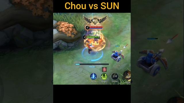 Chou vs sun #shorts #mlbb #mobilelegends Chou vs sun #shorts #mlbb #mobilelegends