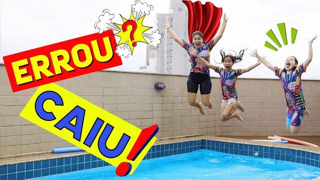 Desafio da piscina - errou, caiu! mileninha Desafio da piscina - errou, caiu! mileninha