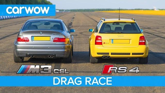 Bmw m3 csl vs audi rs4 b5 - drag race, rolling race & review Bmw m3 csl vs audi rs4 b5 - drag race, rolling race & review