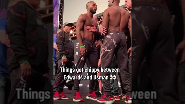 This edwards and usman faceoff was intense #ufc286 This edwards and usman faceoff was intense #ufc286