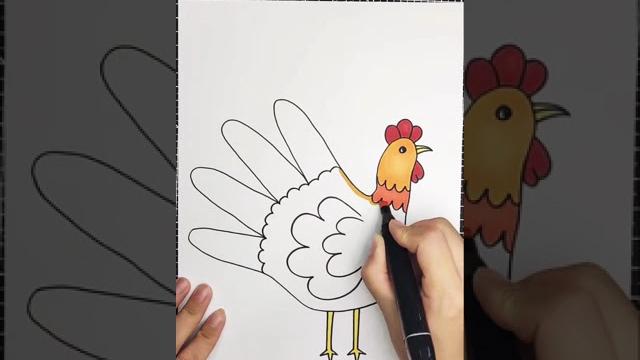 【繪畫】公雞 cock #shorts 【繪畫】公雞 cock #shorts