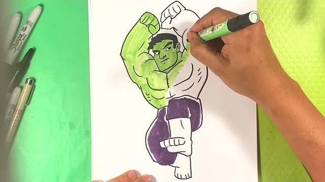 Easy how to draw hulk + color Easy how to draw hulk + color