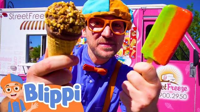 Blippi eats ice cream from an ice cream truck! | full episodes | food videos for kids | blippi toys Blippi eats ice cream from an ice cream truck! | full episodes | food videos for kids | blippi toys