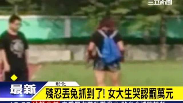 殘忍丟兔抓到了!女大生哭認罰萬元│三立新聞台 殘忍丟兔抓到了!女大生哭認罰萬元│三立新聞台