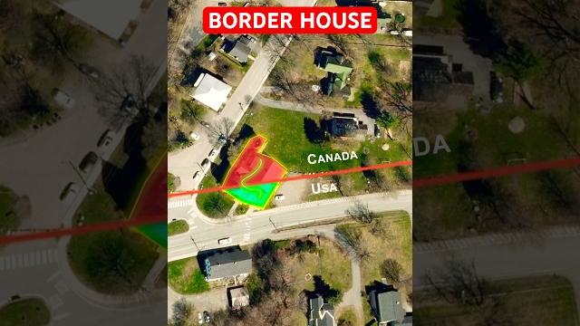 Would you live in a house split by a border ?? #shorts #usa #canada #border #maps #politics Would you live in a house split by a border ?? #shorts #usa #canada #border #maps #politics