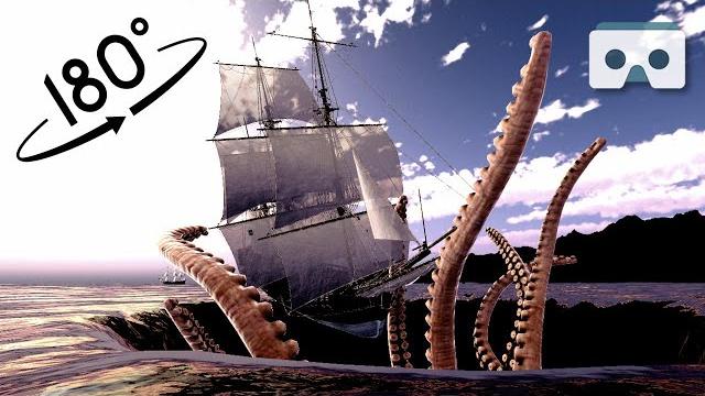 Kraken eating ships vr video: 180 virtual reality scary 3d video with blue hole, maelstrom & wyverns Kraken eating ships vr video: 180 virtual reality scary 3d video with blue hole, maelstrom & wyverns