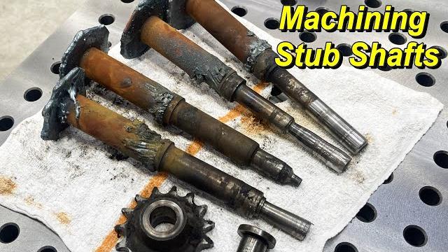 Sns 366: machining new stub shafts, sprocket repair Sns 366: machining new stub shafts, sprocket repair