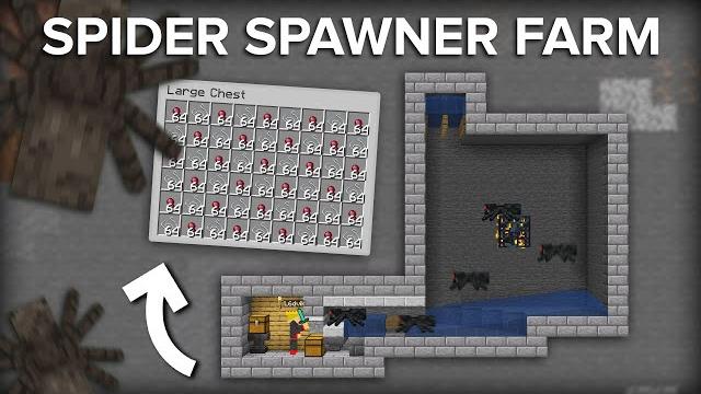 Minecraft spider spawner xp farm - easy and reliable build Minecraft spider spawner xp farm - easy and reliable build