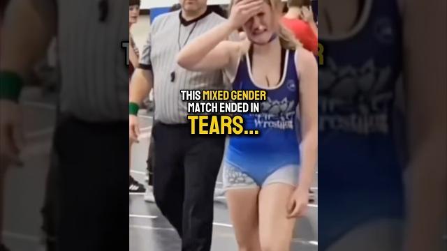 This mixed-gender wrestling match ended in tears… ️ This mixed-gender wrestling match ended in tears… ️