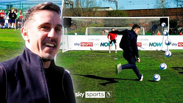 Gary neville vs 100 fans! | top bins challenge Gary neville vs 100 fans! | top bins challenge
