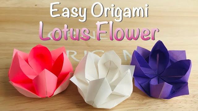 Easy lotus flower origami | fun birthday decorations | gift cards | cute party favors Easy lotus flower origami | fun birthday decorations | gift cards | cute party favors