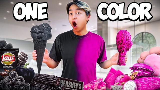 Eating only one color of food for 24 hours (black vs pink) Eating only one color of food for 24 hours (black vs pink)