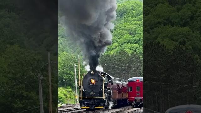 Reading & northern t1 #2102 4-8-4 steam locomotive, backs out of jim thorpe, pa #train #steamtrain Reading & northern t1 #2102 4-8-4 steam locomotive, backs out of jim thorpe, pa #train #steamtrain