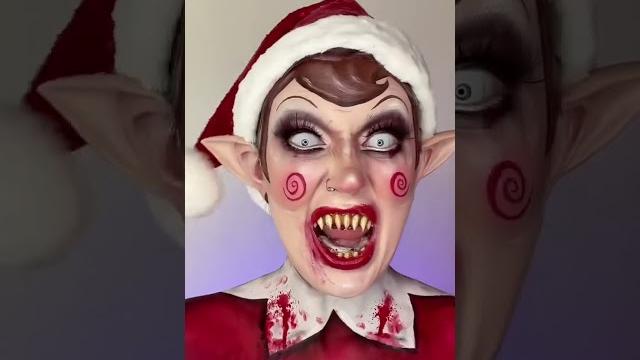 Something is wrong with my elf on the shelf ️ | christmas horror makeup #makeup #elfontheshelf Something is wrong with my elf on the shelf ️ | christmas horror makeup #makeup #elfontheshelf