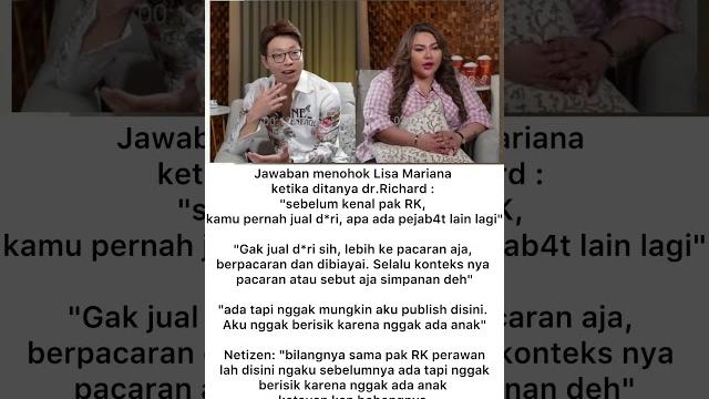 Klarifikasi lisa mariana mengenai pertanyaan dr. richard• #lisamariana #drrichard #klarifikasi Klarifikasi lisa mariana mengenai pertanyaan dr. richard• #lisamariana #drrichard #klarifikasi