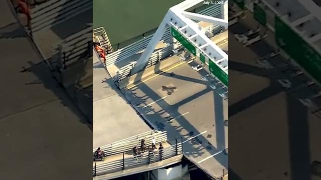 New york city bridge gets stuck due to heat New york city bridge gets stuck due to heat