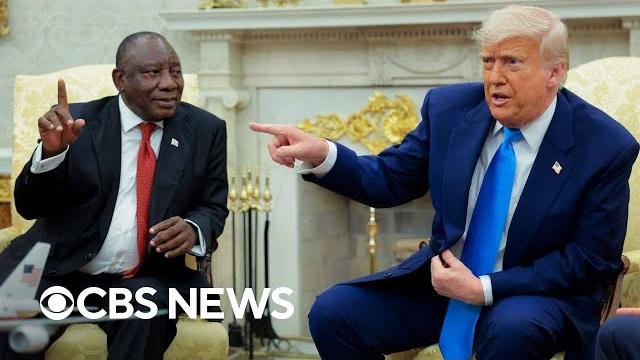Trump confronts south african president during white house meeting, repeats genocide claims Trump confronts south african president during white house meeting, repeats genocide claims