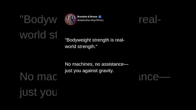 Bodyweight strength is real-world strength. no machines, no assistance—just you again... Bodyweight strength is real-world strength. no machines, no assistance—just you again...