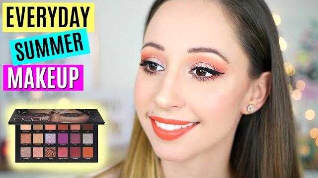 Everyday summer makeup tutorial 2018 - easy colorful makeup look | huda beauty desert dusk palette Everyday summer makeup tutorial 2018 - easy colorful makeup look | huda beauty desert dusk palette