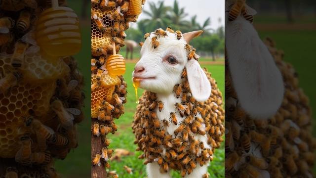 Bees attack on a baby goat saved by brave farmer #humanity #goat #animals #pets $#cartoon #kidsvideo Bees attack on a baby goat saved by brave farmer #humanity #goat #animals #pets $#cartoon #kidsvideo