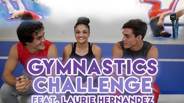 Gymnastics challenge with laurie hernandez!! Gymnastics challenge with laurie hernandez!!
