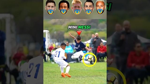 Mini messi vs ronaldo vs neymar - kids skills challenge Mini messi vs ronaldo vs neymar - kids skills challenge