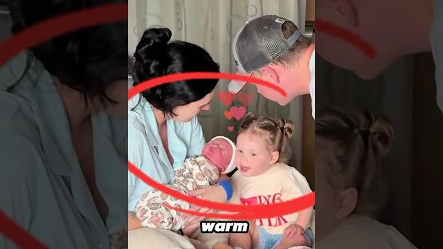 A little girl's reaction when she meets her newborn sister for the first time . #shorts A little girl's reaction when she meets her newborn sister for the first time . #shorts