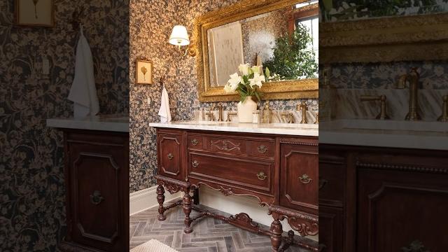 That green buffet was giving frog at a garden party now it’s giving classy, warm vintage vanity!! That green buffet was giving frog at a garden party now it’s giving classy, warm vintage vanity!!