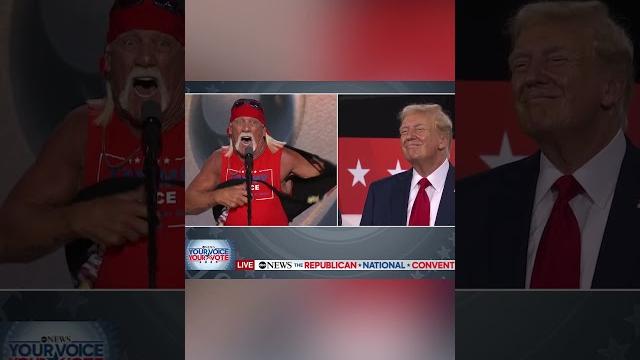 Hulk hogan rips shirt at podium on final night of rnc Hulk hogan rips shirt at podium on final night of rnc