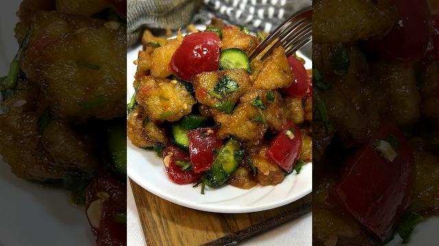 Салат с хрустящими баклажанами Салат с хрустящими баклажанами