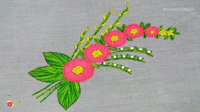 Bunch of flowers hand embroidery elite collection, royal wild flowers hand embroidery new design-415 Bunch of flowers hand embroidery elite collection, royal wild flowers hand embroidery new design-415