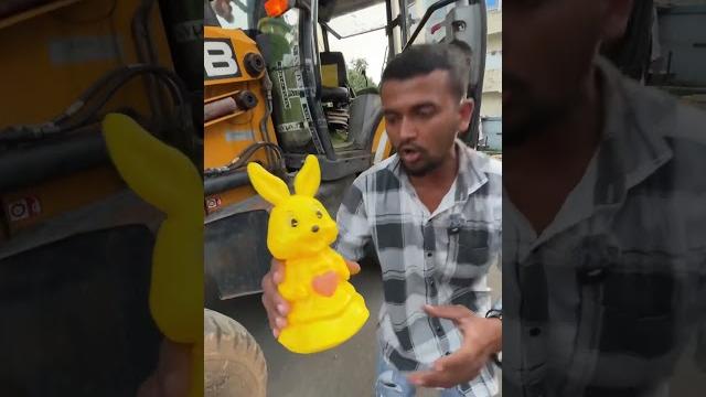Jcb driver rocks automatic run and damaged rabit #shrots Jcb driver rocks automatic run and damaged rabit #shrots