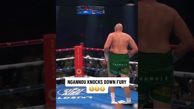 Ngannou knocks down fury #furyngannou (courtesy of espn+ ppv) Ngannou knocks down fury #furyngannou (courtesy of espn+ ppv)