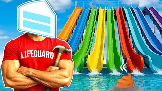 I built the craziest water slides! I built the craziest water slides!