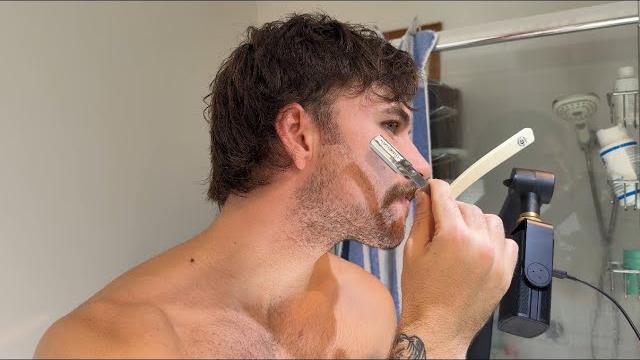 Asmr - shaving with a straight razor Asmr - shaving with a straight razor