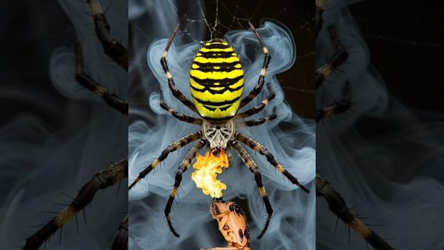 #tropicalinsectslv5 predatory striped spider unexpectedly meets chemical bombardier beetle #tropicalinsectslv5 predatory striped spider unexpectedly meets chemical bombardier beetle