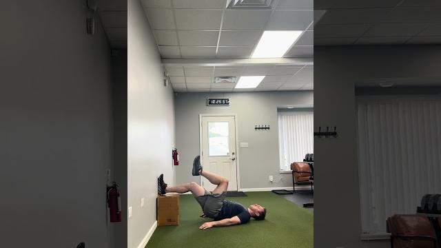 Feet on box:wall sl glute bridge Feet on box:wall sl glute bridge
