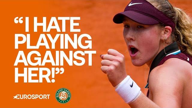 Mirra andreeva reacts after beating daria kasatkina to reach the french open quarter-finals Mirra andreeva reacts after beating daria kasatkina to reach the french open quarter-finals
