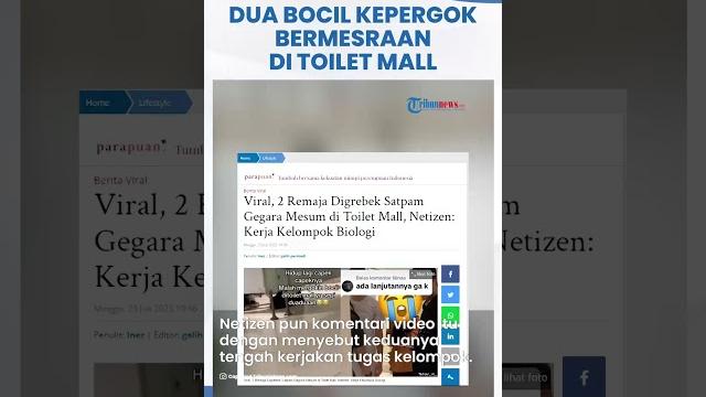 Miris 2 remaja kepergok bermesraan di dalam toilet mall, videonya viral di media sosial Miris 2 remaja kepergok bermesraan di dalam toilet mall, videonya viral di media sosial