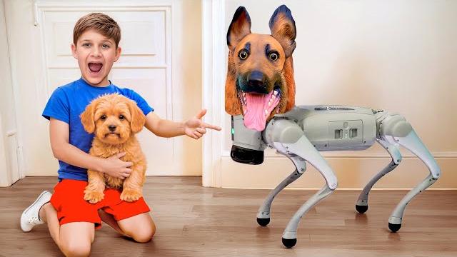 Real dog vs robo dog challenge! Real dog vs robo dog challenge!