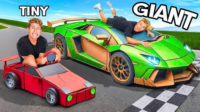 Building giant vs tiny race cars! Building giant vs tiny race cars!