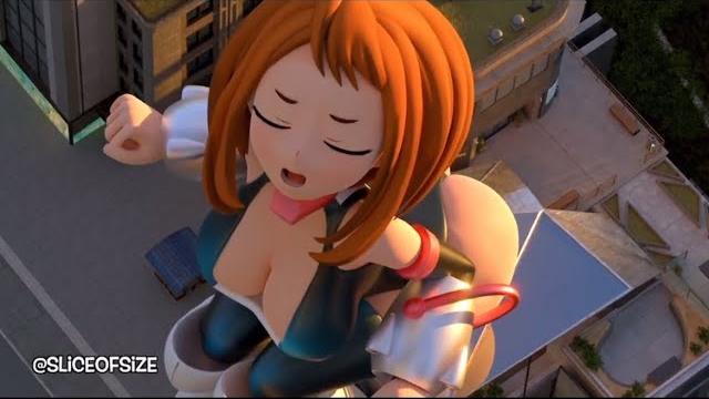 Giantess uraraka rids the city of criminals Giantess uraraka rids the city of criminals