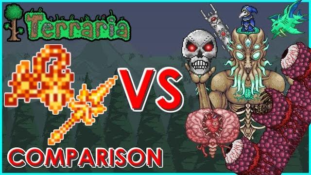 Terraria - solar eruption and daybreak vs bosses | comparison Terraria - solar eruption and daybreak vs bosses | comparison