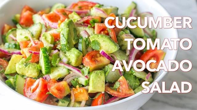 Salads: cucumber tomato avocado salad recipe - natasha's kitchen Salads: cucumber tomato avocado salad recipe - natasha's kitchen