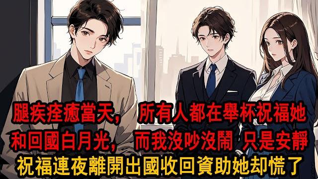 柳如烟腿疾痊癒當天,她的白月光回國了,所有人都在祝賀兩人郎才女貌,說我配不上她,我沒惱,只是安靜地笑了笑,舉起酒杯祝兩人幸福,隔天起立回國,徹底隔斷一切,彈指間收回所有資助,她卻慌了 柳如烟腿疾痊癒當天,她的白月光回國了,所有人都在祝賀兩人郎才女貌,說我配不上她,我沒惱,只是安靜地笑了笑,舉起酒杯祝兩人幸福,隔天起立回國,徹底隔斷一切,彈指間收回所有資助,她卻慌了