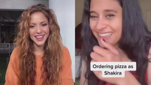 Shakira reacts to viral impression of her ordering a pizza Shakira reacts to viral impression of her ordering a pizza