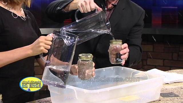 Mysterious water suspension - cool science experiment Mysterious water suspension - cool science experiment